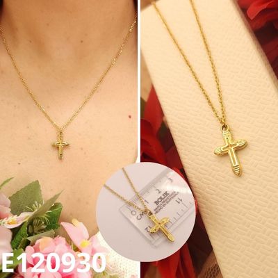 GARGANTILLA ENCHAPADA EN ORO 14K CRUZ40 A 45CM LARGO