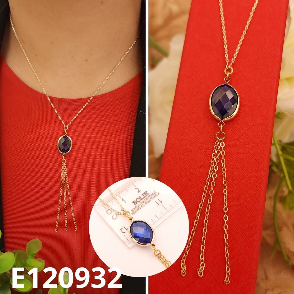GARGANTILLA ENCHAPADA EN ORO 18K AZUL 40 A 45CM LARGO