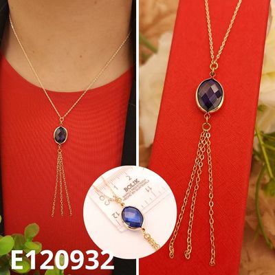 GARGANTILLA ENCHAPADA EN ORO 18K AZUL 40 A 45CM LARGO