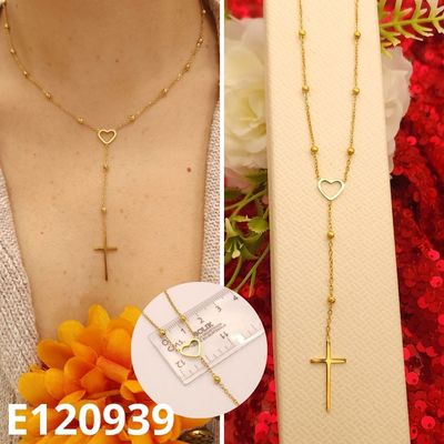 ROSARIO ENCHAPADO EN ORO 14K 40 A 45CM LARGO