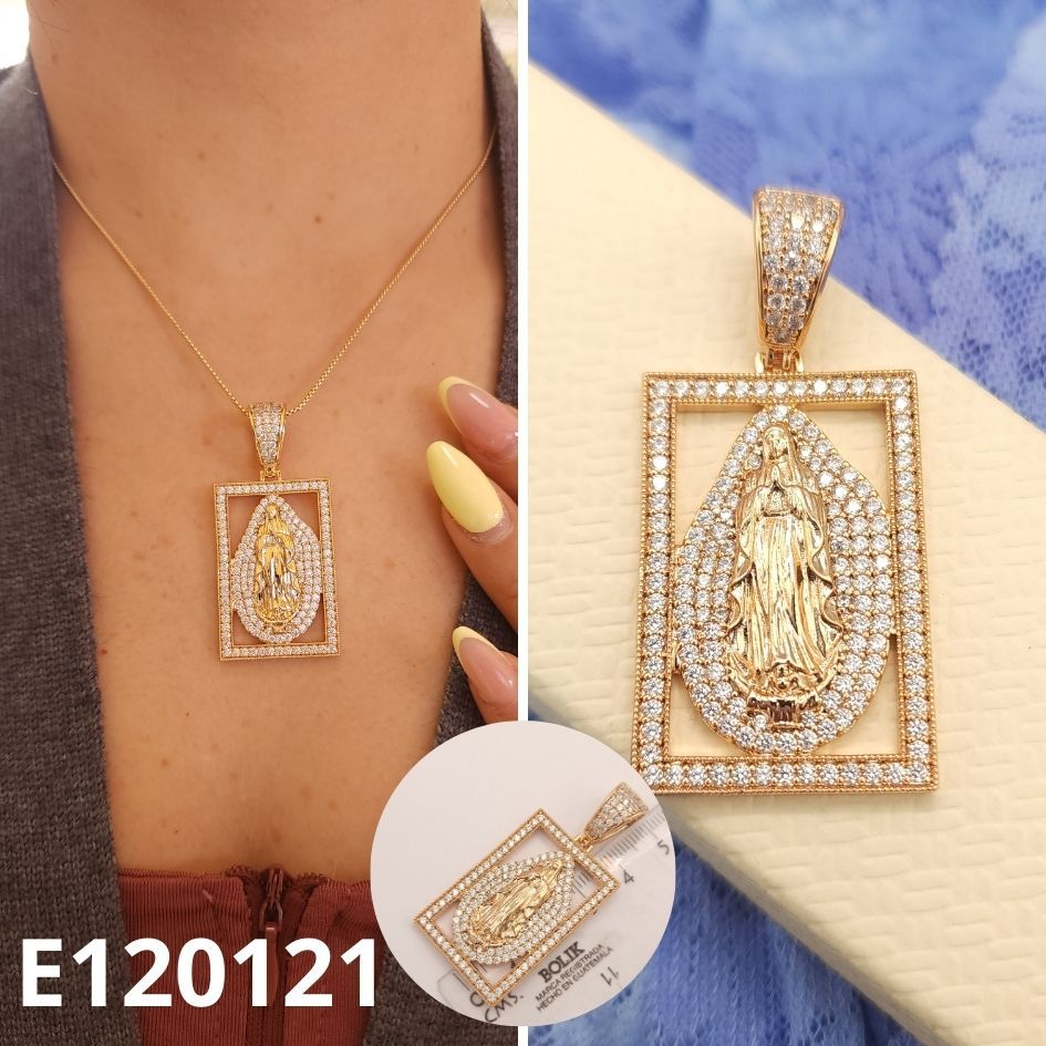 DIJE ENCHAPADO EN ORO 18K VIRGEN GUADALUPE 5.1CM