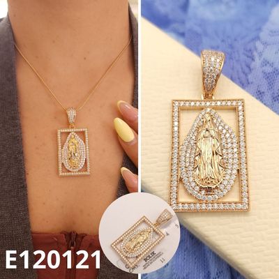 DIJE ENCHAPADO EN ORO 18K VIRGEN GUADALUPE 5.1CM