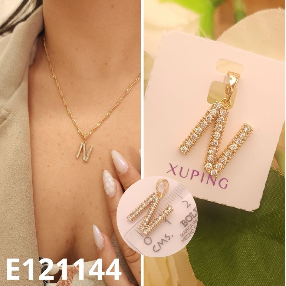 DIJE ENCHAPDAO EN ORO 18K 2CM LETRA N