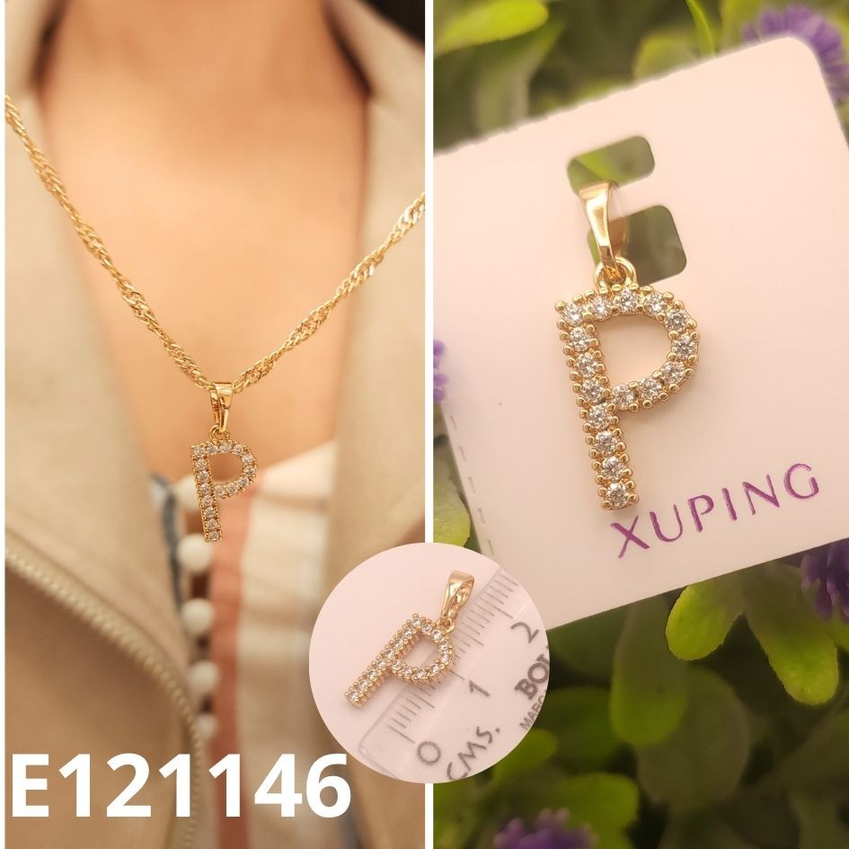 DIJE ENCHAPDAO EN ORO 18K 2CM LETRA P