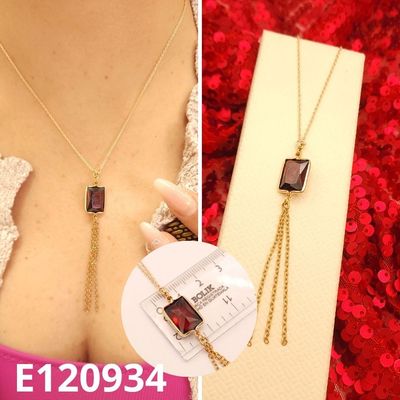 GARGANTILLA ENCHAPADA EN ORO 18K DIJE ROJO 40 A 45CM LARGO