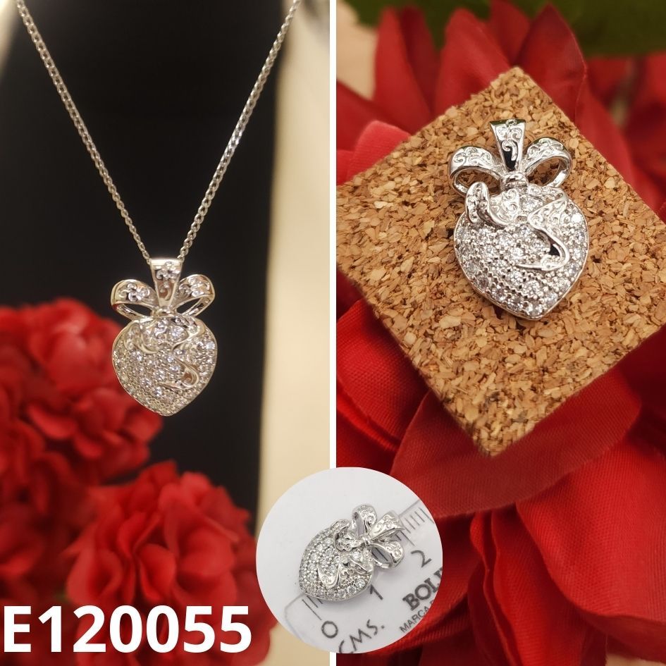 DIJE ENCHAPADO EN PLATINO CORAZON Y MOÑA 2CM