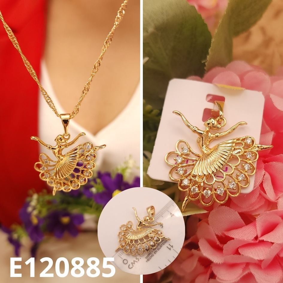 DIJE ENCHAPADO EN ORO 18K BAILARINA 45CM LARGO