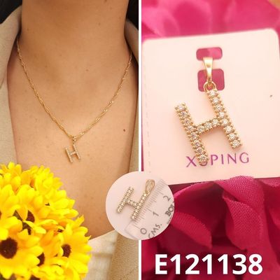 DIJE ENCHAPDAO EN ORO 18K 2CM LETRA H