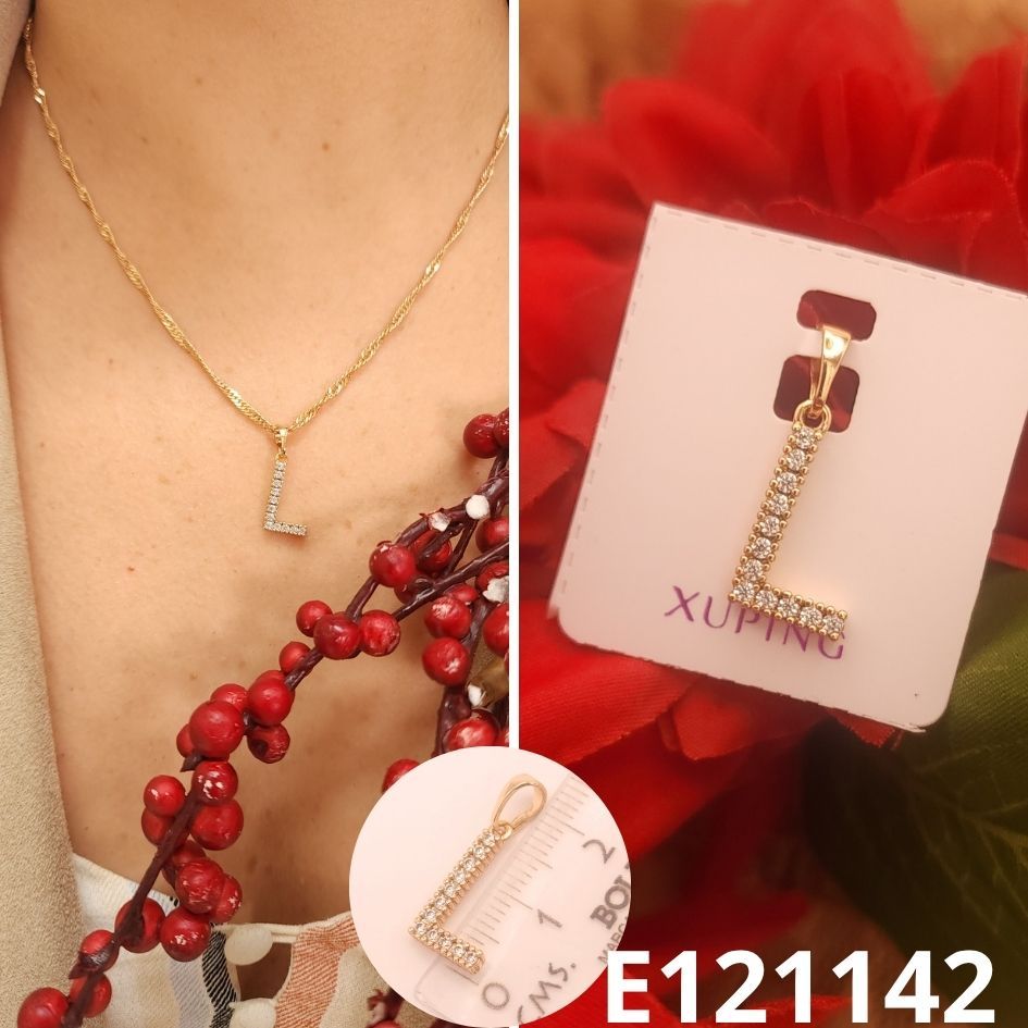 DIJE ENCHAPDAO EN ORO 18K 2CM LETRA L