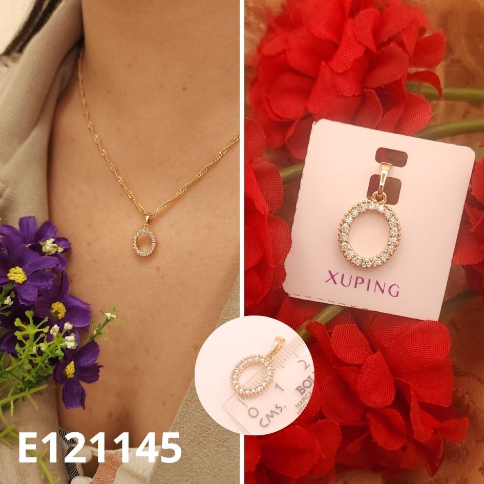 DIJE ENCHAPDAO EN ORO 18K 2CM LETRA O