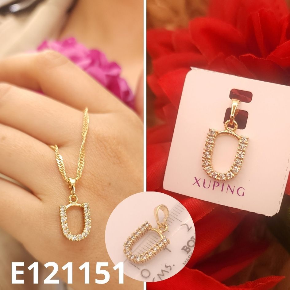 DIJE ENCHAPDAO EN ORO 18K 2CM LETRA U