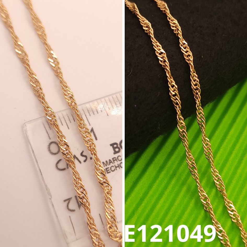 CADENA ENCHAPADA EN ORO 18K 50CM LARGO GRUMETEADA ENTORCHADA