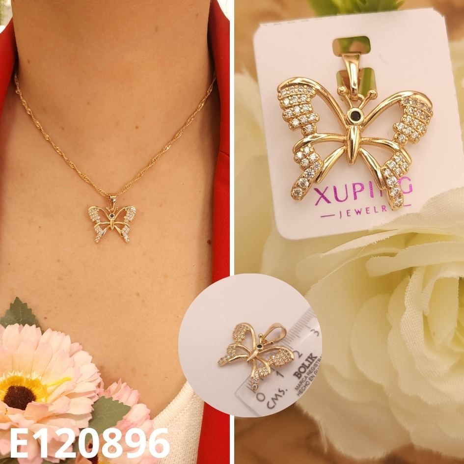DIJE ENCHAPADO EN ORO 18K MARIPOSA 45CM LARGO