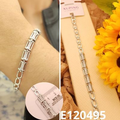 PULSERA ENCHAPDA EN PLATINO 17 A 19CM LARGO X 78MM ANCHO