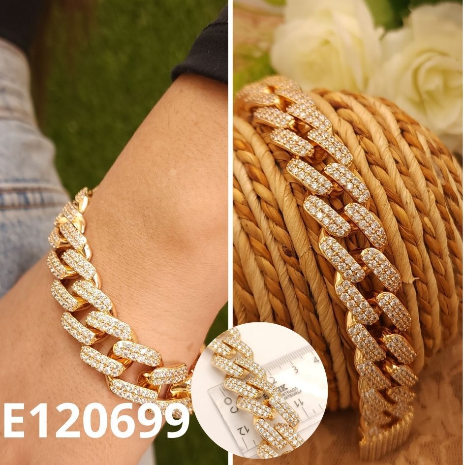 PULSERA ENCHAPADA EN ORO 14K MONACO 19CM LARGO X 1.8CM ANCHO