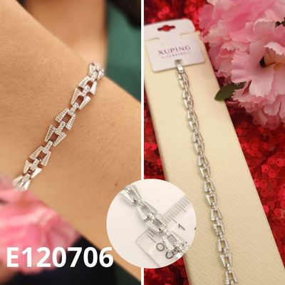 PULSERA ENCHAPADA EN PLATINO 17 A 19CM LARGO