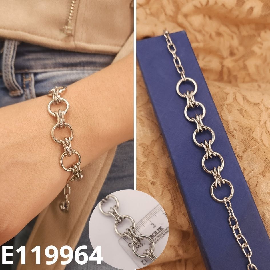 PULSERA ENCHAPADA EN PLATINO 20CM LARGO