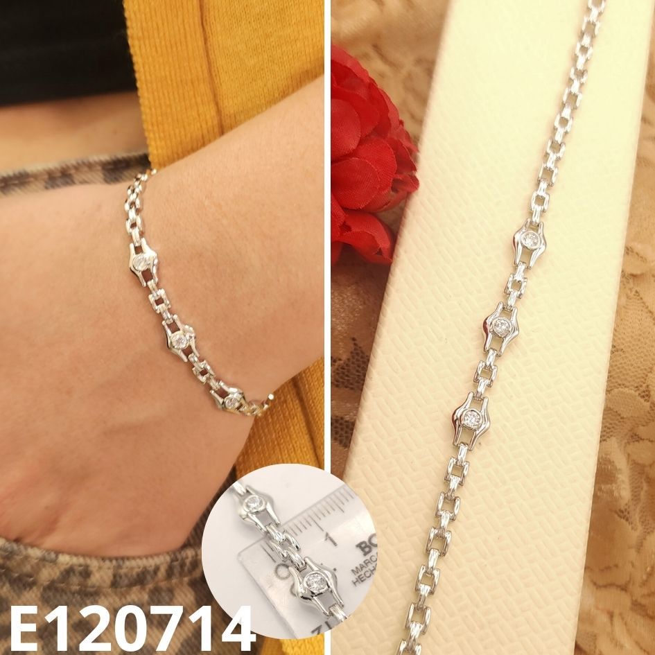 PULSERA ENCHAPADA EN PLATINO 17 A 19CM LARGO