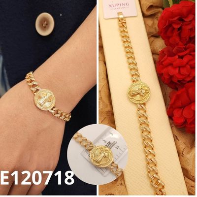 PULSERA ENCHAPADA EN ORO 14K SAN BENITO 17A 19CM 1CM