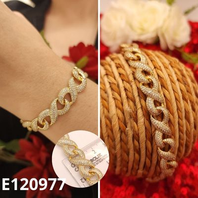 PULSERA ENCHAPADA EN ORO 14K 20CM LARGO X 1.2CM ANCHO