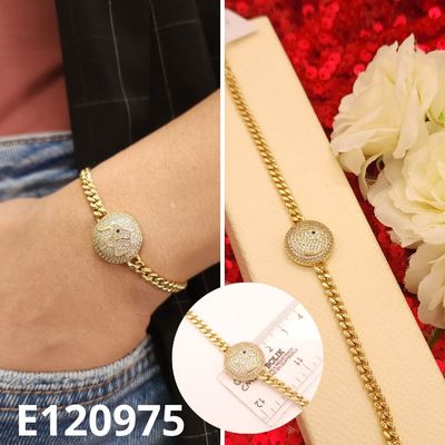 PULSERA ENCHAPDA EN ORO 14K ELEFANTE 17 A 19CM LARGO