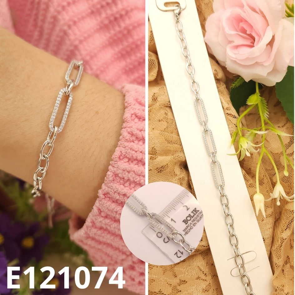 PULSERA ENCHAPADA EN PLATINO 16 A 18CM LARGO