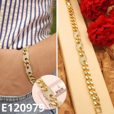 PULSERA ENCHAPADA EN ORO 14K 17 A 19CM LARGO X 1CM ANCHO