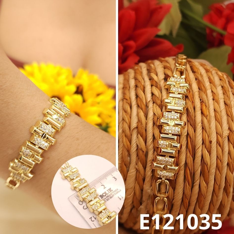 PULSERA ENCHAPADA EN ORO 14K 17 A 19CM LARGO