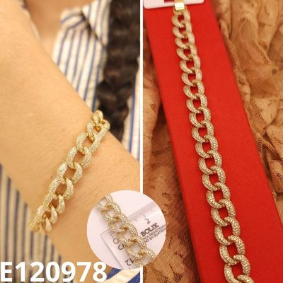 PULSERA ENCHAPADA EN ORO 14K 17 A 19CM LARGO X 1.2CM ANCHO