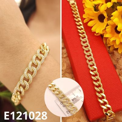 PULSERA ENCHAPDA EN ORO 14K MONACO 17 A 19CM LARGO X 1CM ANCHO