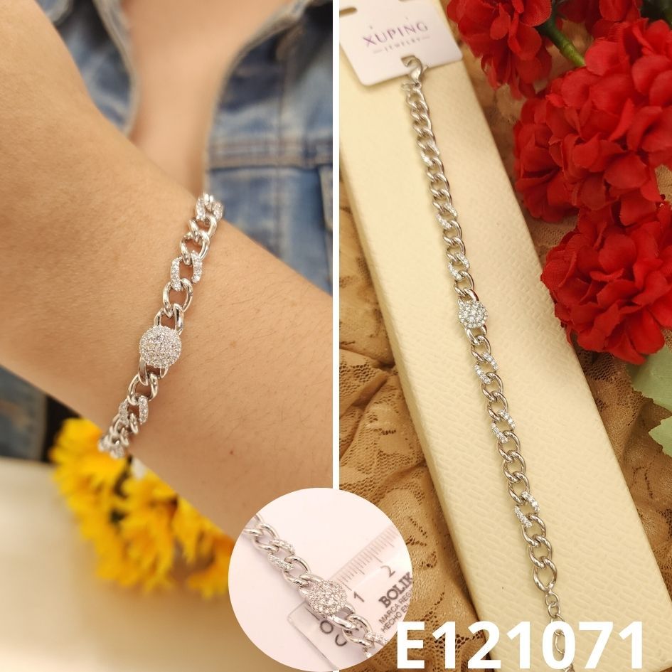 PULSERA ENCHAPADA EN PLATINO 16 A 19CM LARGO