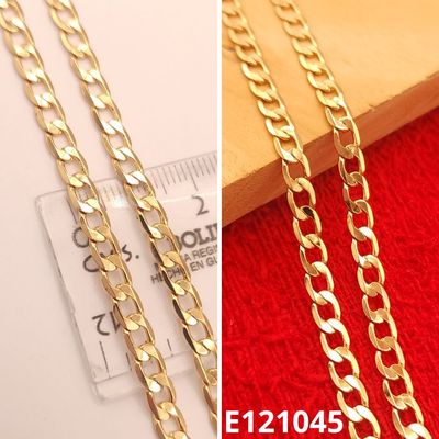 CADENA ENCHAPDA EN ORO 18K GRUMETEADA CUBANA 50CM LARGO X 5MM ANCHO