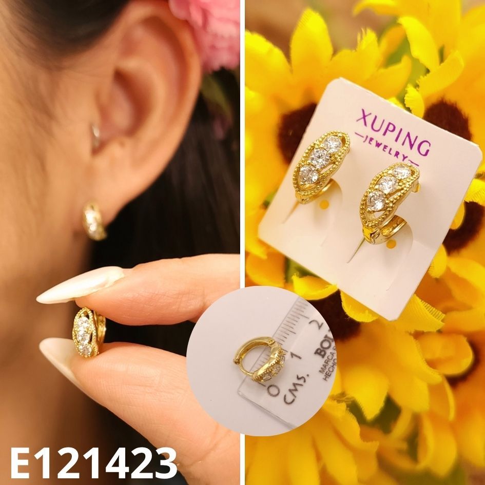ARETES ENCHAPADOS EN ORO 14K  1CM