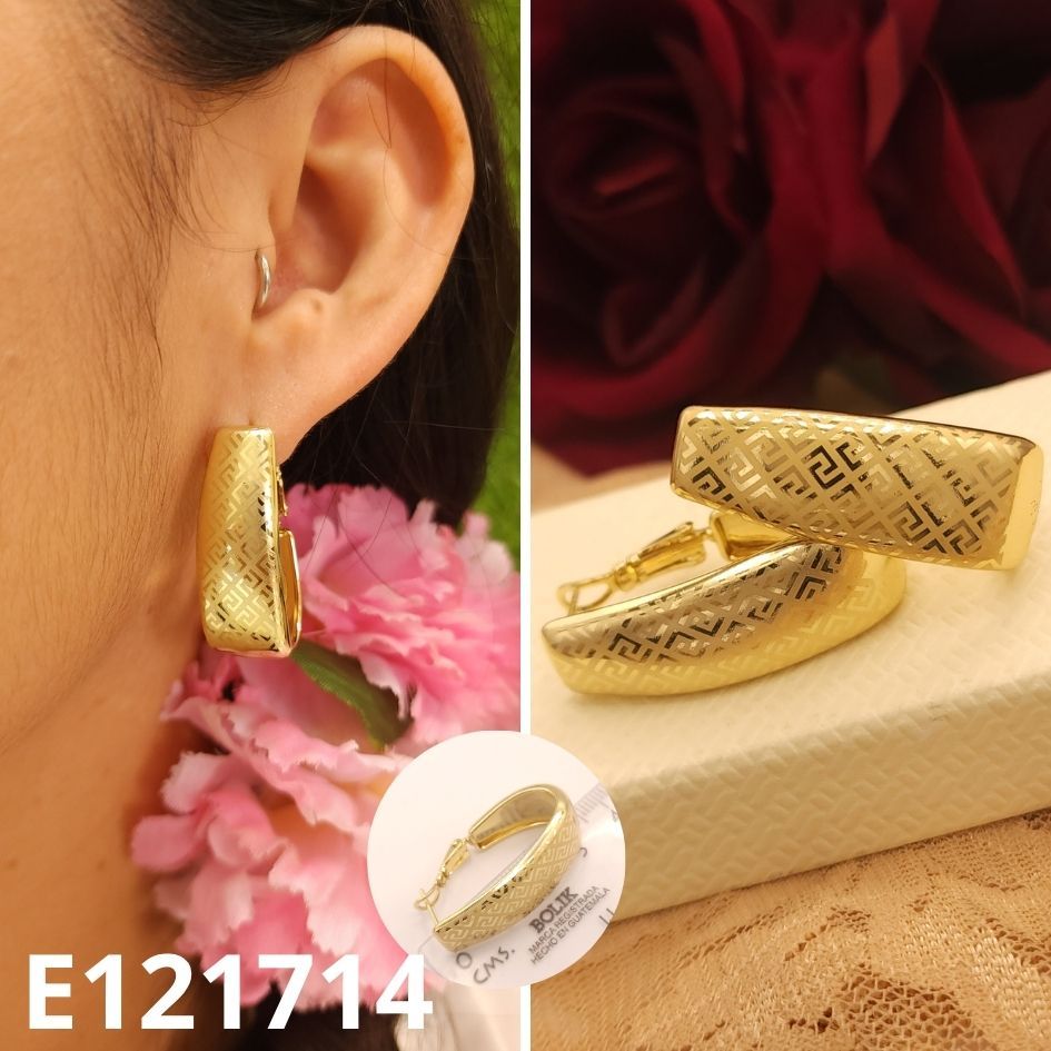 ARGOLLAS ENCHAPADAS EN ORO 14K 3.3CM LARGO X 1.2CM ANCHO