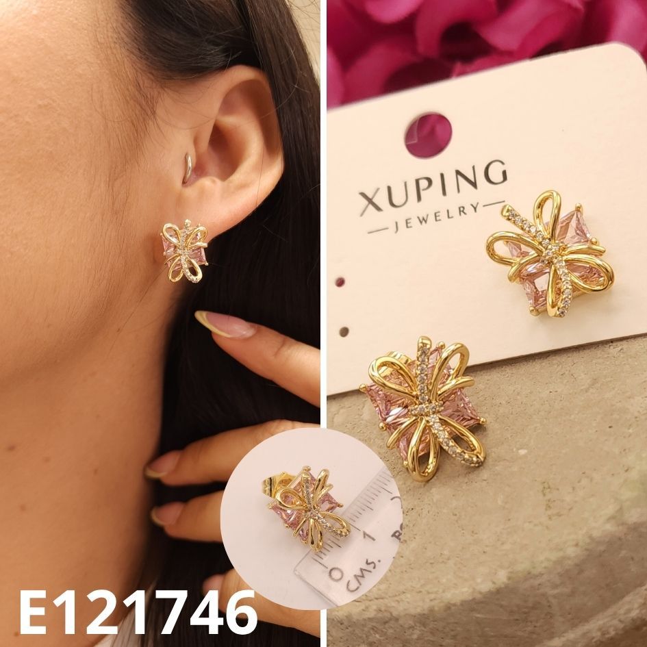 ARETES ENCHAPADOS EN ORO 14K REGALO ROSADO