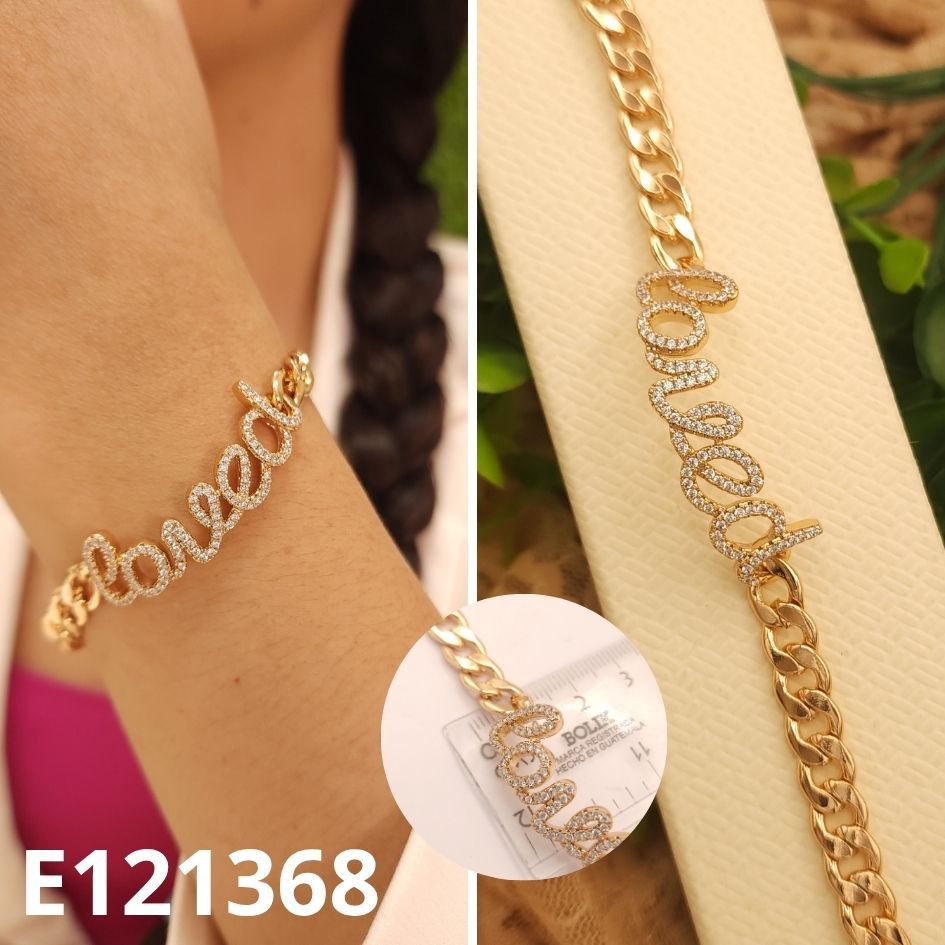 PULSERA ENCHAPADA EN ORO 18K AMADA LOVED