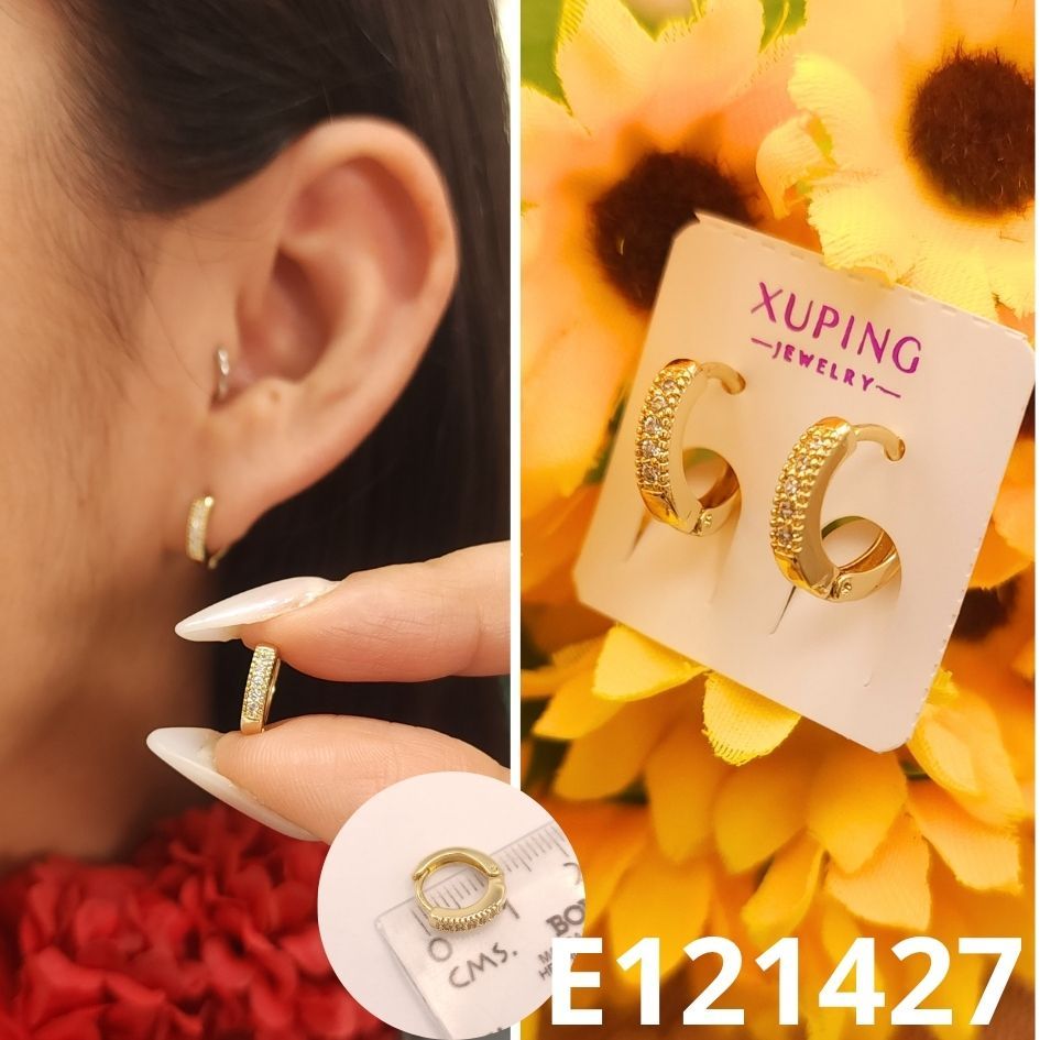 ARETES ENCHAPADOS EN ORO 14K  1CM