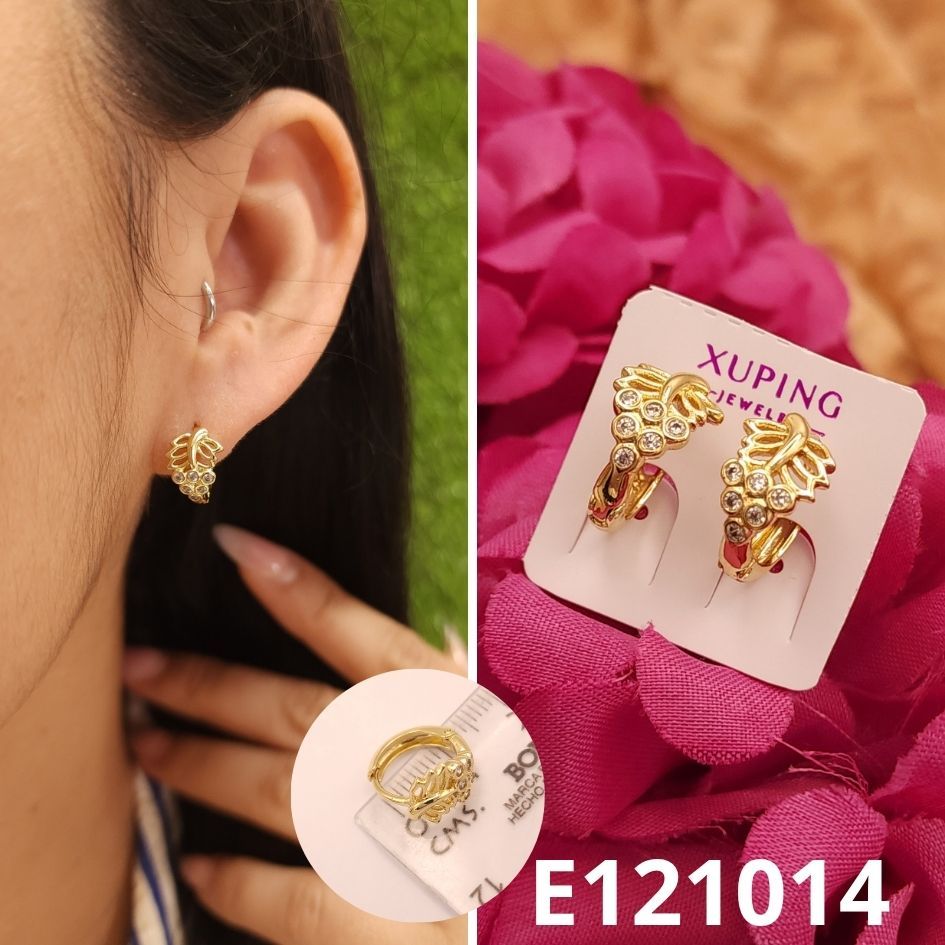 ARETES ENCHAPADOS EN ORO 14K 1.5CM