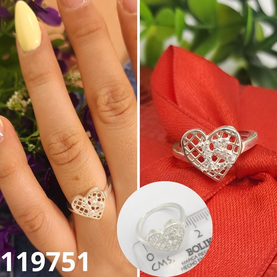 ANILLO DE PLATA 925 DE CORAZON 15 AÑOS
