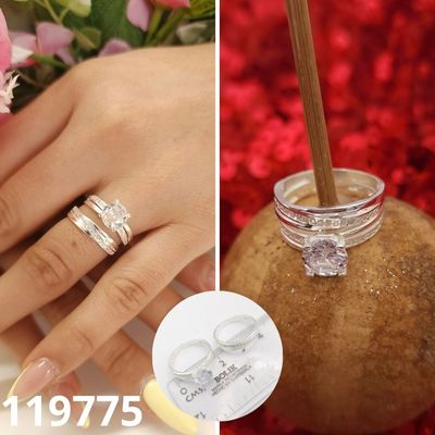 ANILLO DE PLATA 925 DUO DE MATRIMONIO CON CIRCONIAS