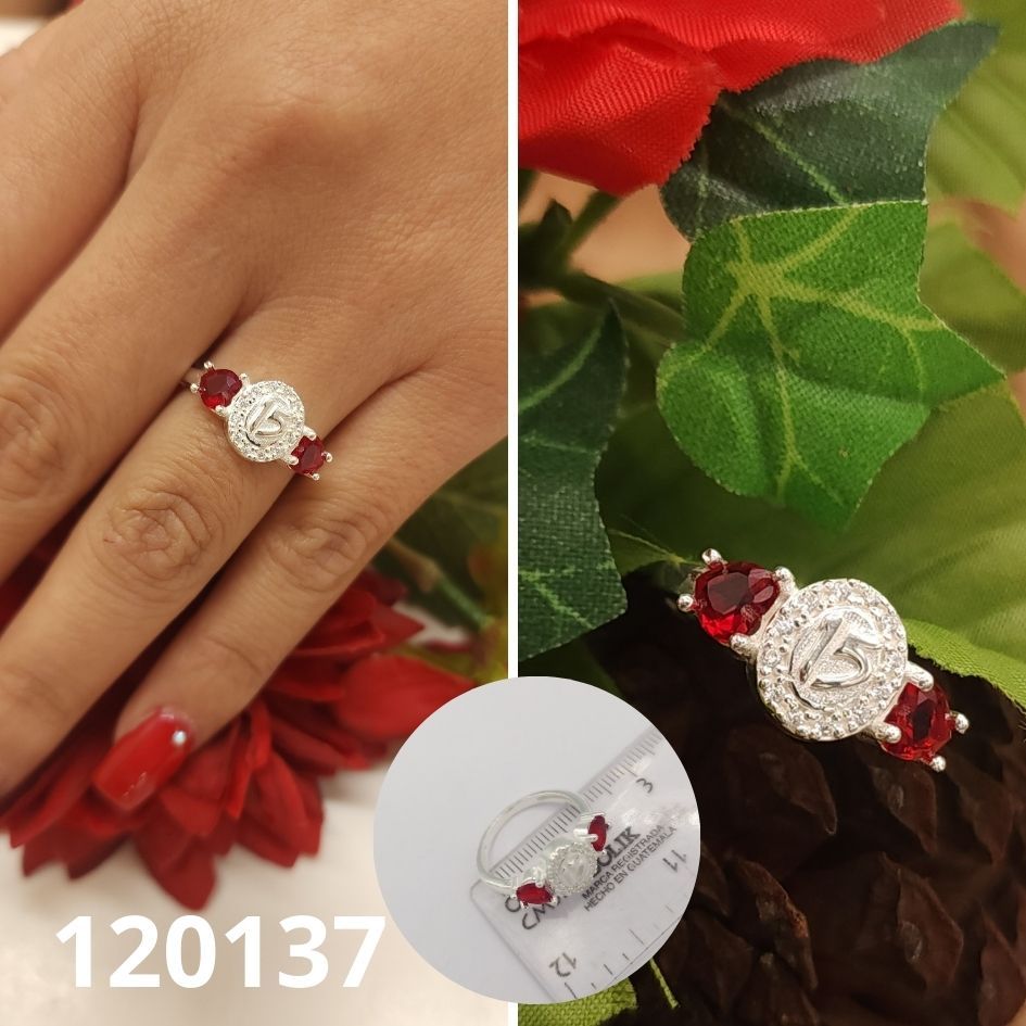 ANILLO DE PLATA 925 QUINCE AÑOS PUNTOS DE LUZ