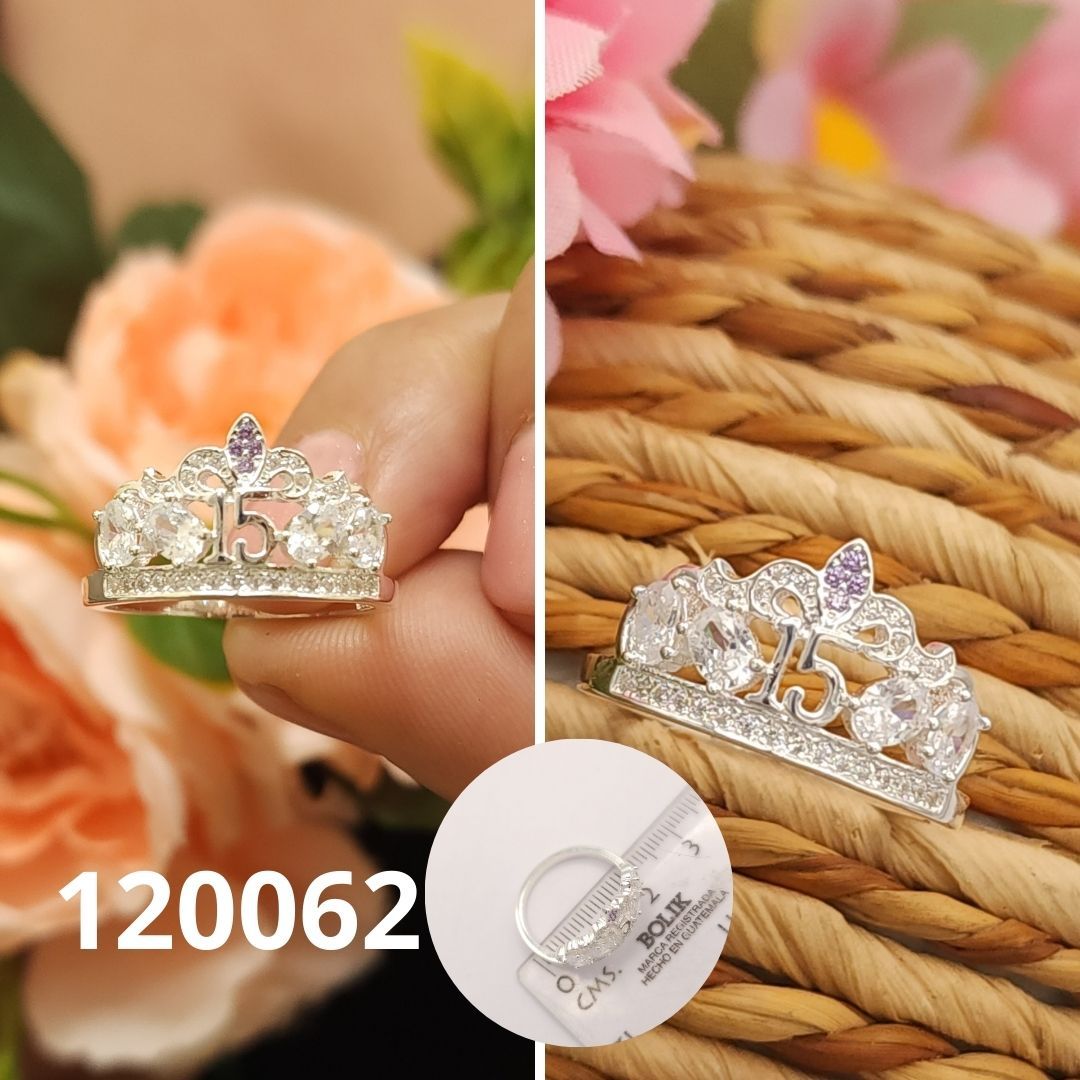 ANILLO DE PLATA 925 15 AÑOS