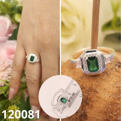 ANILLO DE PLATA 925 PIEDRA VERDE