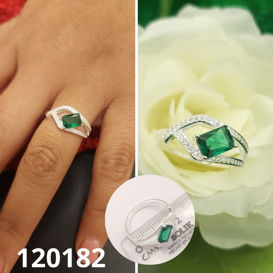 ANILLO DE PLATA 925 PIEDRA VERDE