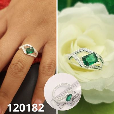 ANILLO DE PLATA 925 PIEDRA VERDE