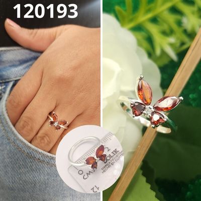 ANILLO DE PLATA 925 MARIPOSA ROJA