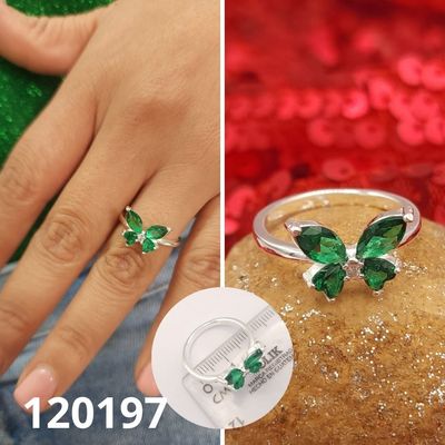 ANILLO DE PLATA 925 MARIPOSA VERDE