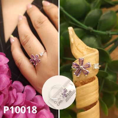 ANILLO DE PLATA 925 FLOR MORADA