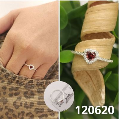 ANILLO DE PLATA 925 PIEDRA ROJA
