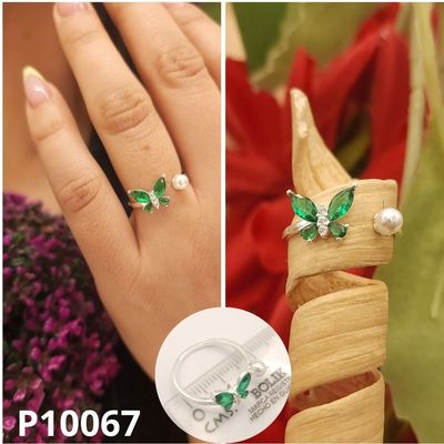 ANILLO DE PLATA 925 MARIPOSA VERDE